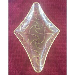 Swirl Candy Trinket Dish 22 C Gold Paint Denmark Mid Century Modern Minimalist